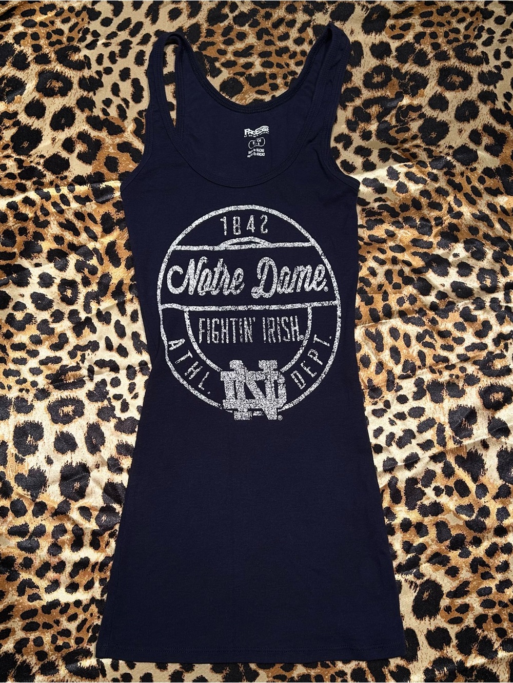 Y2K Pro Edge Navy Notre Dame Racerback Tank Top